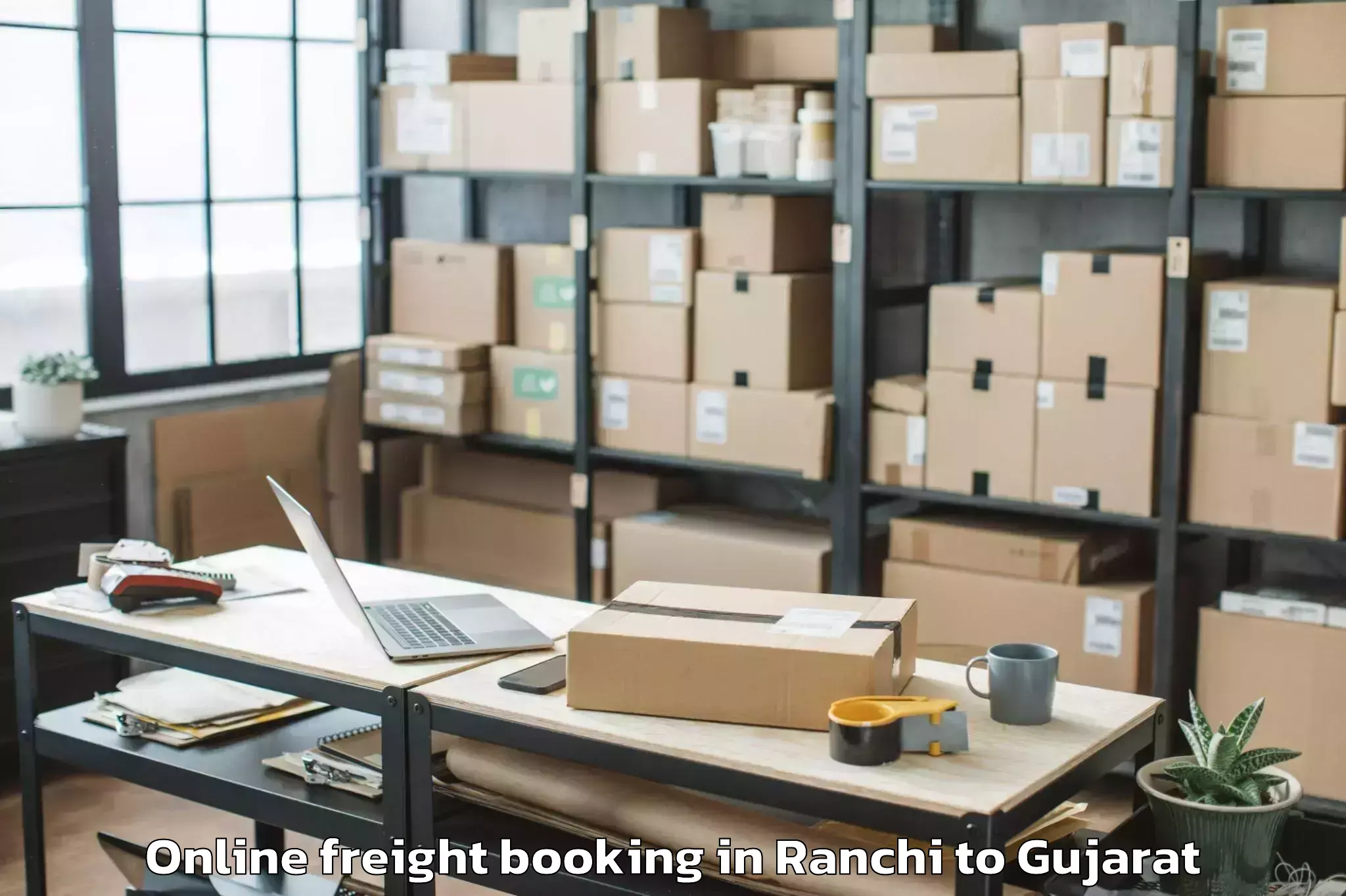 Expert Ranchi to Delvada Online Freight Booking